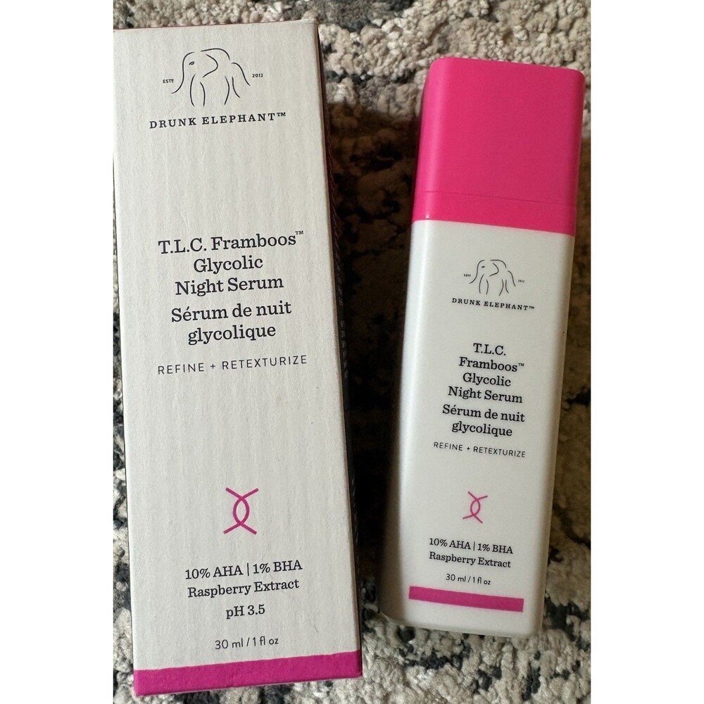 Drunk Elephant T.L.C. Framboos Glycolic Night Serum - 1 fl. oz New In Box